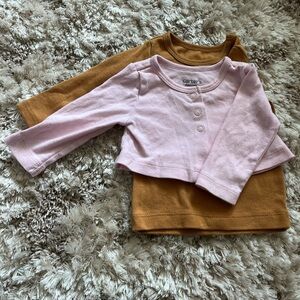 Carter's Long Sleeve Tops in Soft Pink and Warm Brown